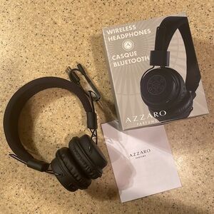 Brand New Azzaro Black Over Ear Wireless Headphones